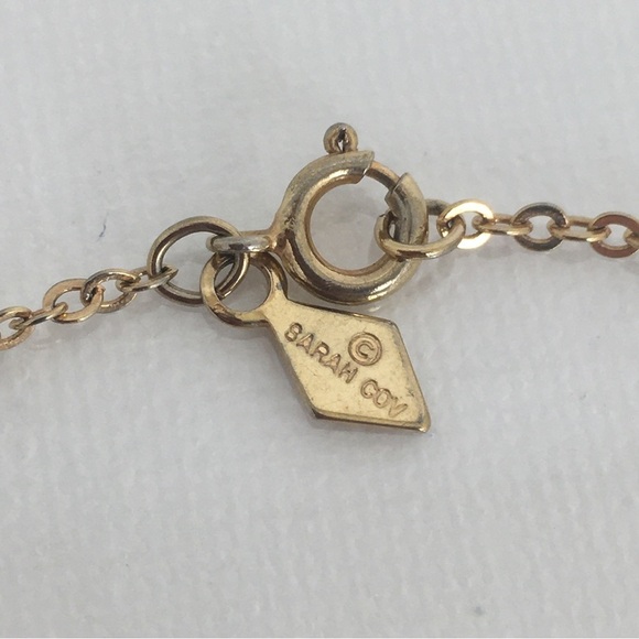 Vintage Sarah Coventry Signed Necklace Gold Tone Spikes And Chain Link Retro - Picture 4 of 8